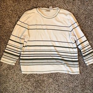 Green and gray striped sweater/sweatshirt